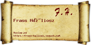 Frass Héliosz névjegykártya
